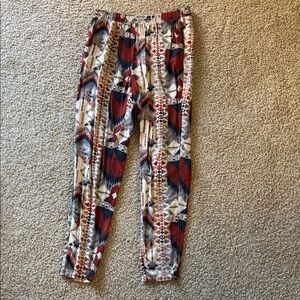 Rubbish Brand: Women’s Multicolor Red / Blue Aztec Patterned Legging Pants XS